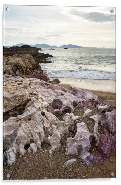 Beach on Yynys Llanddwyn, Anglesey, North Wales Acrylic by Andrew Kearton