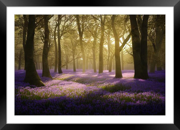 Bluebells In The Woods Framed Mounted Print by Picture Wizard