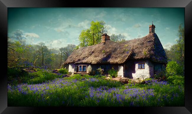 A Bluebell Cottage Framed Print by Picture Wizard