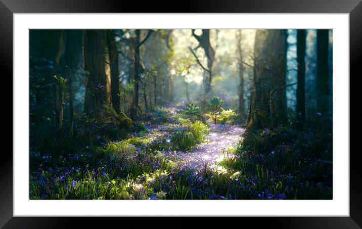Bluebells In The Light Framed Mounted Print by Picture Wizard
