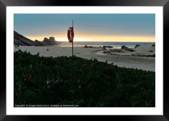Zambujeira do Mar Beach at Summer Sunset Framed Mounted Print by Angelo DeVal