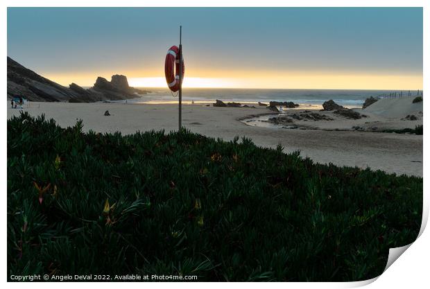 Zambujeira do Mar Beach at Summer Sunset Print by Angelo DeVal