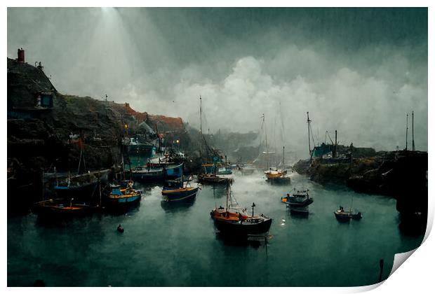 A Cornish VIllage Print by Picture Wizard