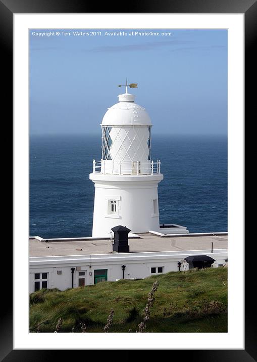 Pendeen Watch Lighthouse Framed Mounted Print by Terri Waters