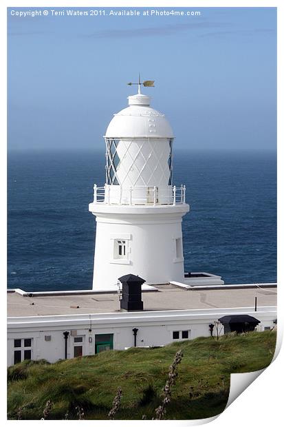 Pendeen Watch Lighthouse Print by Terri Waters