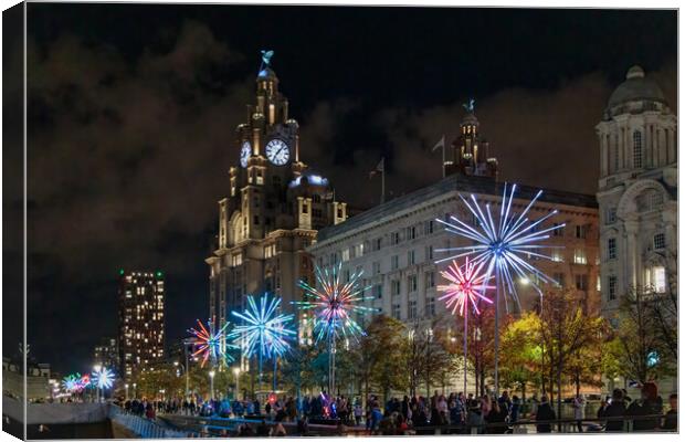 Majestic Liver Building Illuminated Canvas Print by Wendy Williams CPAGB