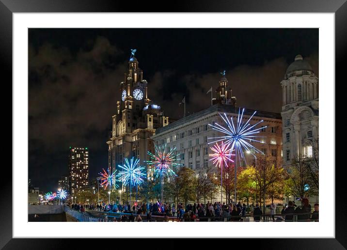 Majestic Liver Building Illuminated Framed Mounted Print by Wendy Williams CPAGB