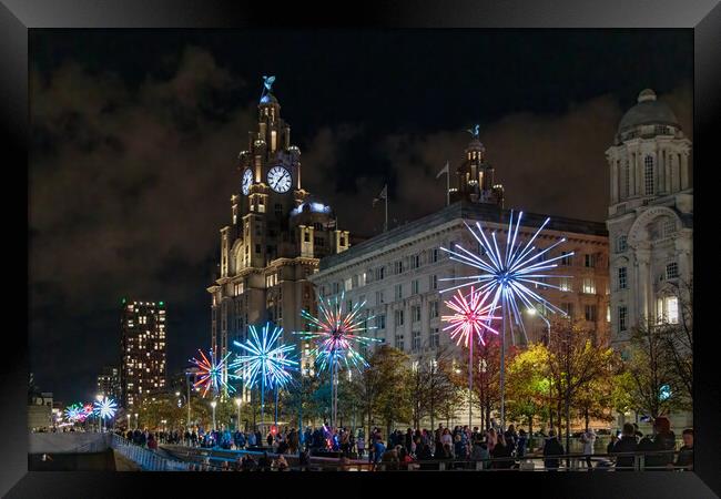 Majestic Liver Building Illuminated Framed Print by Wendy Williams CPAGB