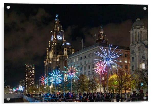 Majestic Liver Building Illuminated Acrylic by Wendy Williams CPAGB