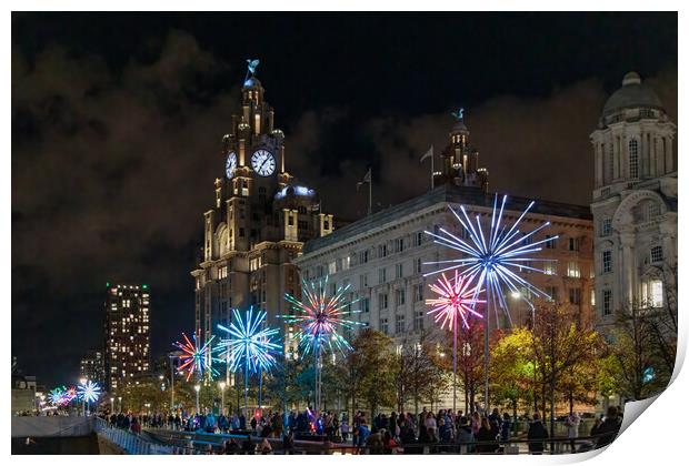 Majestic Liver Building Illuminated Print by Wendy Williams CPAGB