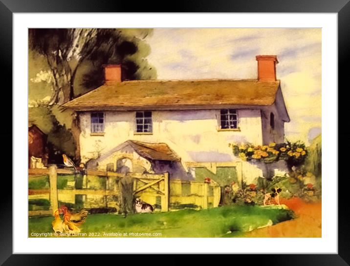 Idyllic Cottage Life Framed Mounted Print by Beryl Curran