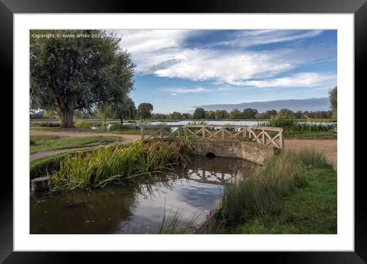 Bridge across the pond Framed Mounted Print by Kevin White