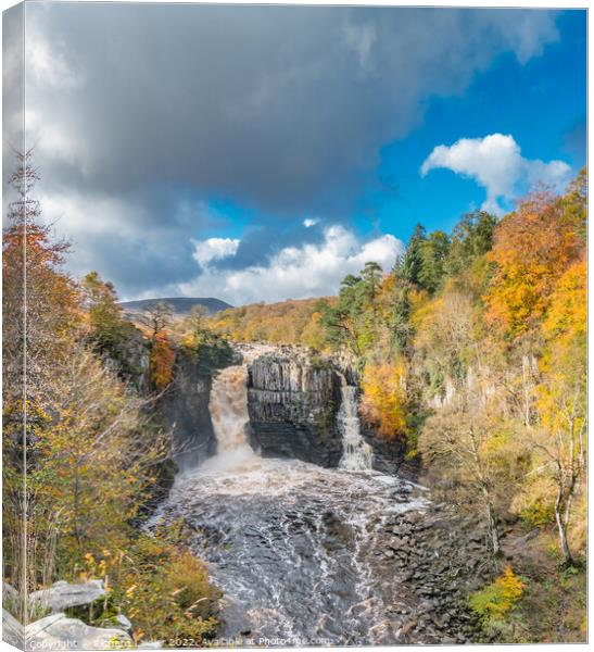 Autumn Splendour at High Force Waterfall, (2) Canvas Print by Richard Laidler
