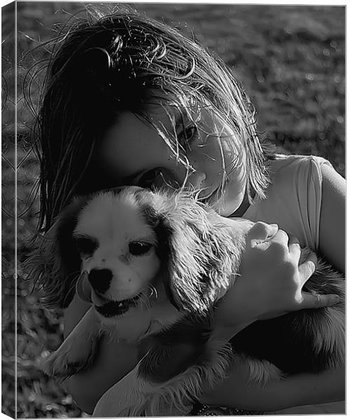 puppy cuddles Canvas Print by Northeast Images