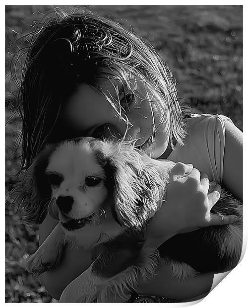 puppy cuddles Print by Northeast Images
