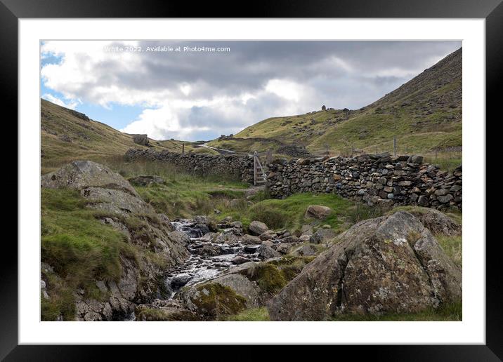 Small stream on Kirston Pass Framed Mounted Print by Kevin White