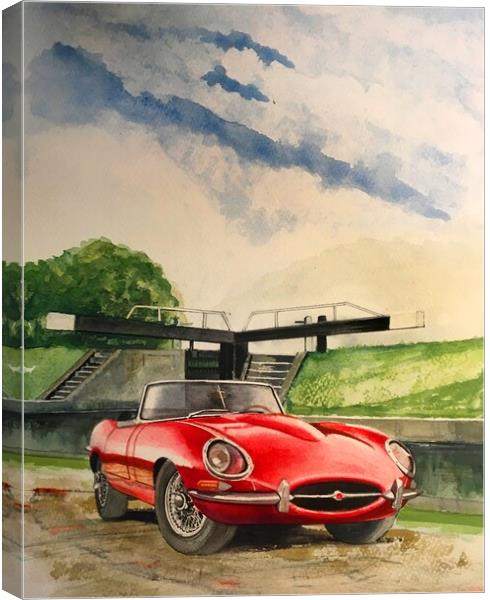 E Type Jaguar Canvas Print by John Lowerson