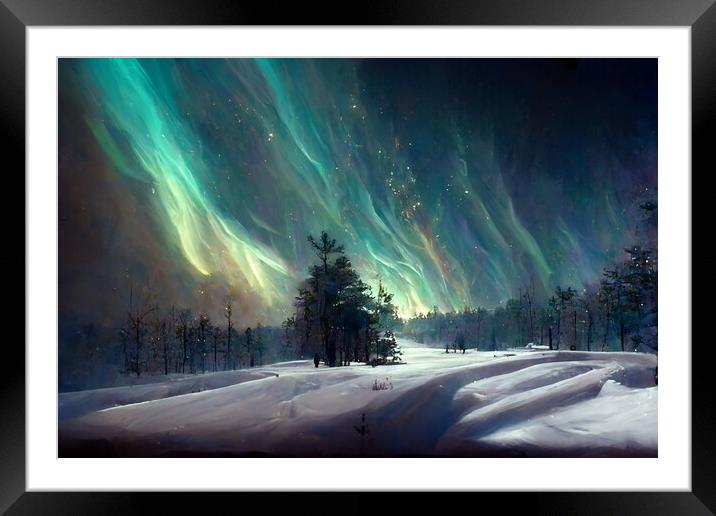 The Northern Lights Framed Mounted Print by Picture Wizard