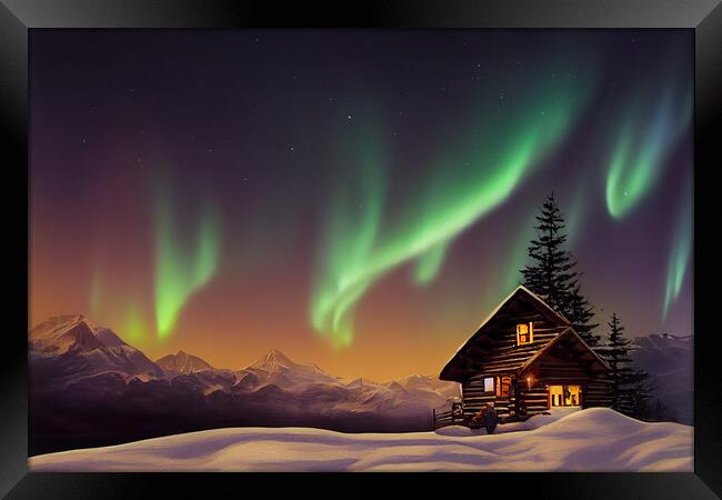 Under The Aurora Framed Print by Picture Wizard