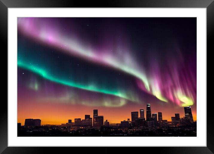 City Aurora  Framed Mounted Print by Picture Wizard