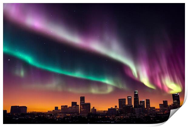 City Aurora  Print by Picture Wizard