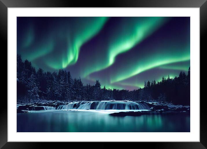 The Northern Lights Framed Mounted Print by Picture Wizard