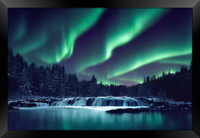 The Northern Lights Framed Print by Picture Wizard