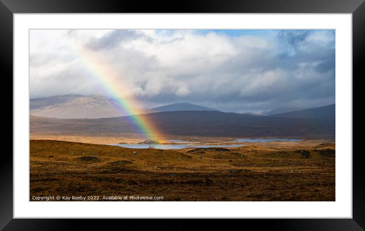 Rannoch Moor rainbow Framed Mounted Print by Kay Roxby