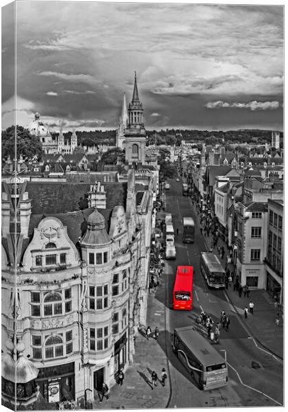 A Red Bus  Canvas Print by Joyce Storey