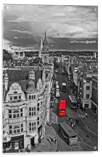 A Red Bus  Acrylic by Joyce Storey
