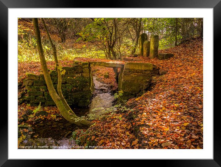 Ancient Bridge in Autumn Framed Mounted Print by Heather Sheldrick
