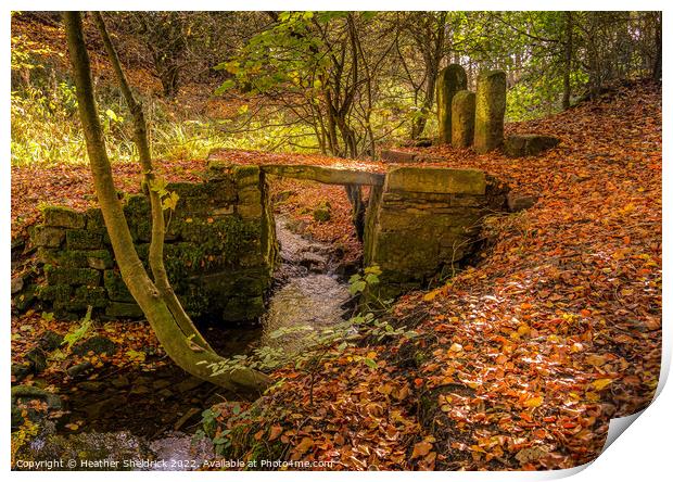 Ancient Bridge in Autumn Print by Heather Sheldrick