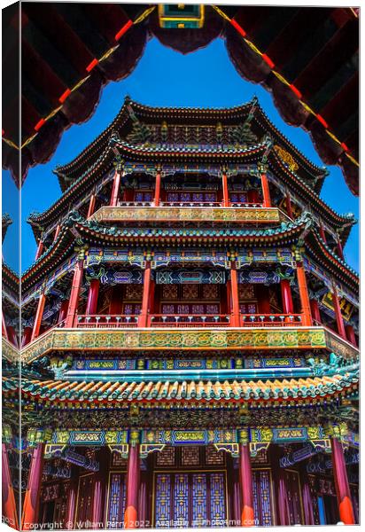 Longevity Hill Buddha Tower Summer Palace Beijing China Canvas Print by William Perry