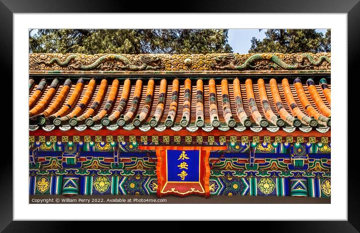 Forever Peace Temple Gate Beihai Park Beijing China Framed Mounted Print by William Perry