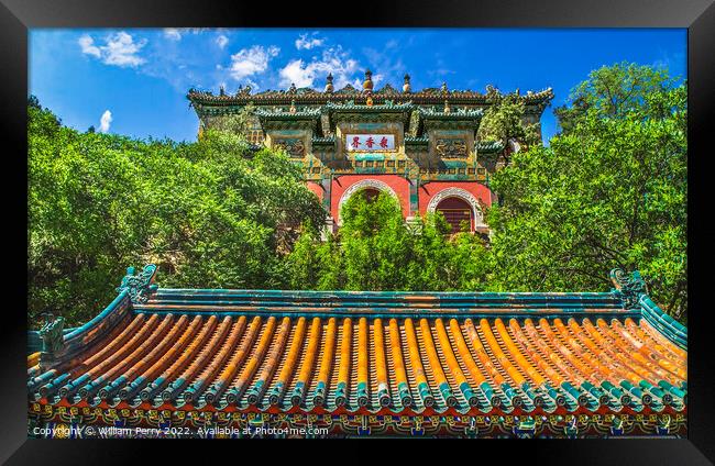 Gate Longevity Hill Summer Palace Beijing China Framed Print by William Perry