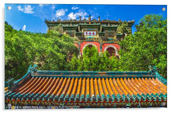 Gate Longevity Hill Summer Palace Beijing China Acrylic by William Perry