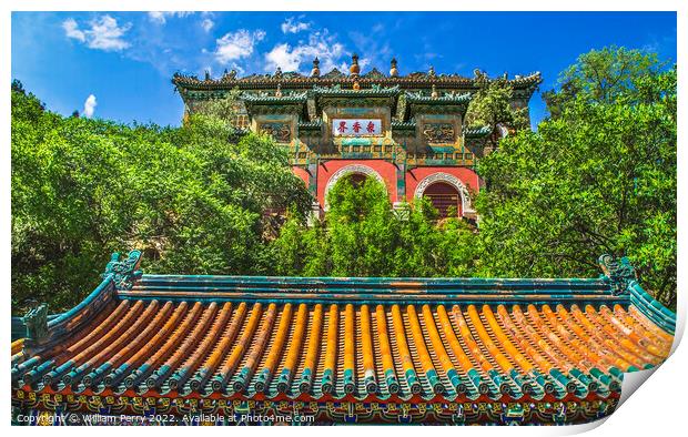 Gate Longevity Hill Summer Palace Beijing China Print by William Perry