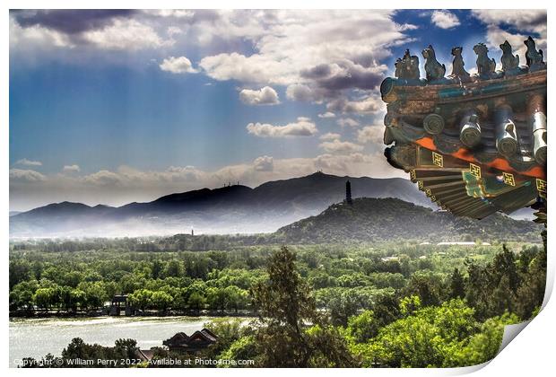 Roof Figurines Longevity Hill Tower Summer Palace Beijing China Print by William Perry
