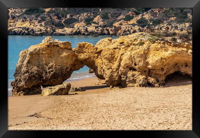 Praia da Oura (Leste) Albufeira, Algarve, Portugal Framed Print by Kevin Hellon
