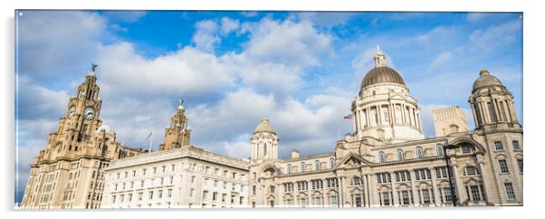 Three Graces on the Liverpool skyline Acrylic by Jason Wells
