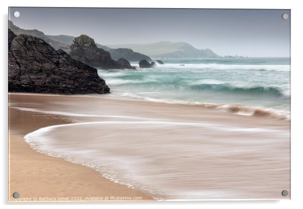 Sango Sands Waves, Durness, NC500 Scotland Acrylic by Barbara Jones