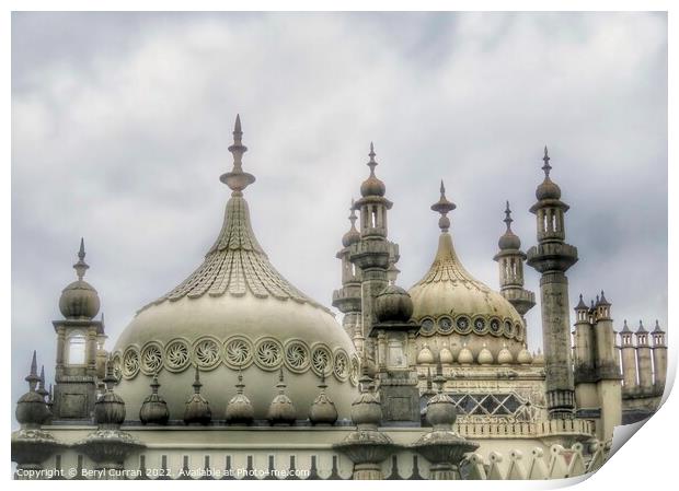 Majestic Domes of Royal Pavilion Print by Beryl Curran