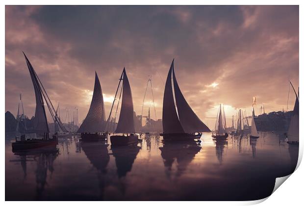 Sail Boats Print by Picture Wizard