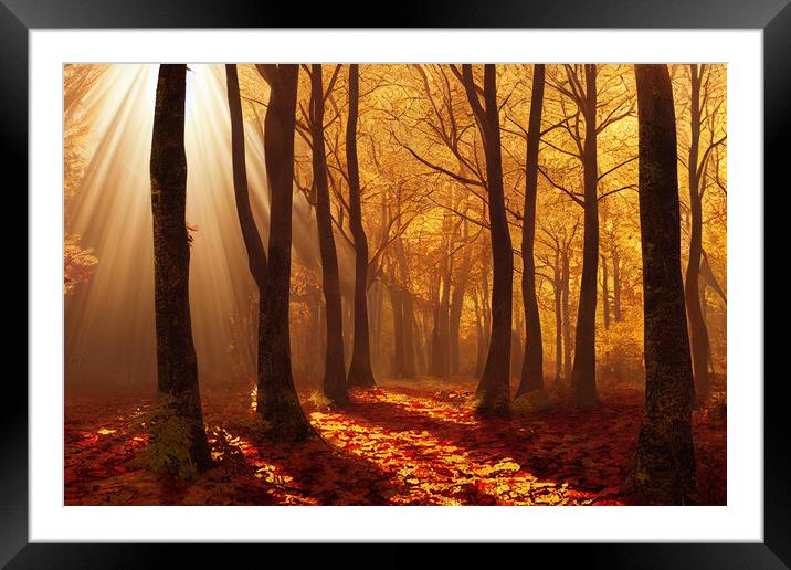 Autumnal Woodland Framed Mounted Print by Picture Wizard