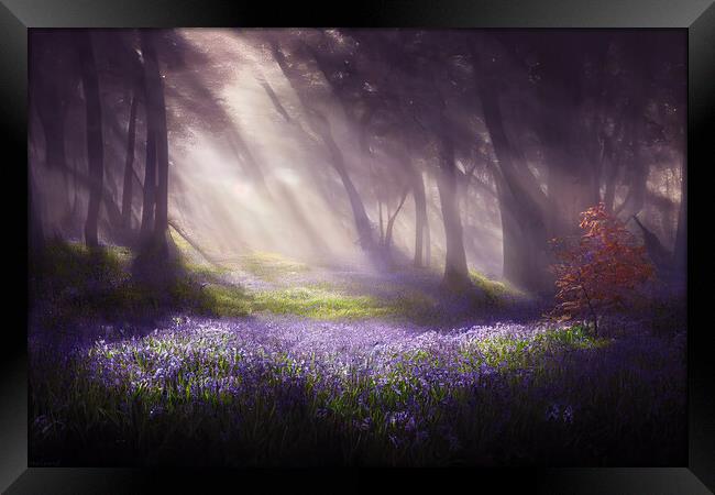 A Bluebell Wood Framed Print by Picture Wizard