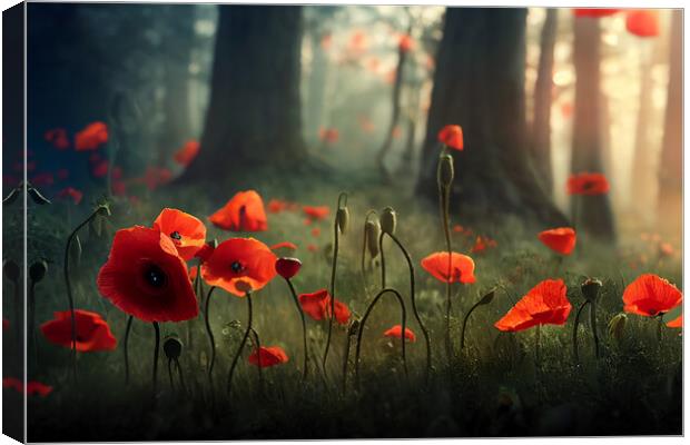 A group of colorful Poppies Canvas Print by Picture Wizard