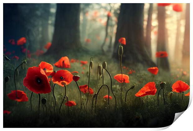 A group of colorful Poppies Print by Picture Wizard