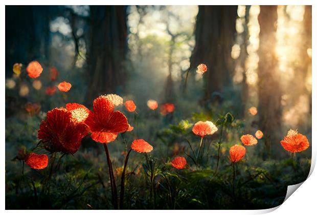 Poppy In The Wood Print by Picture Wizard