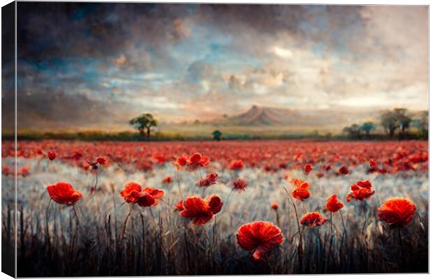 A Poppy Field Canvas Print by Picture Wizard