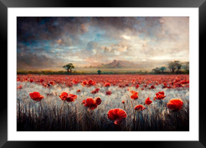 A Poppy Field Framed Mounted Print by Picture Wizard